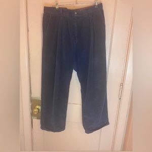 Adolfo Dark Blue Corduroy Pants. Waist size 38, waist 32.